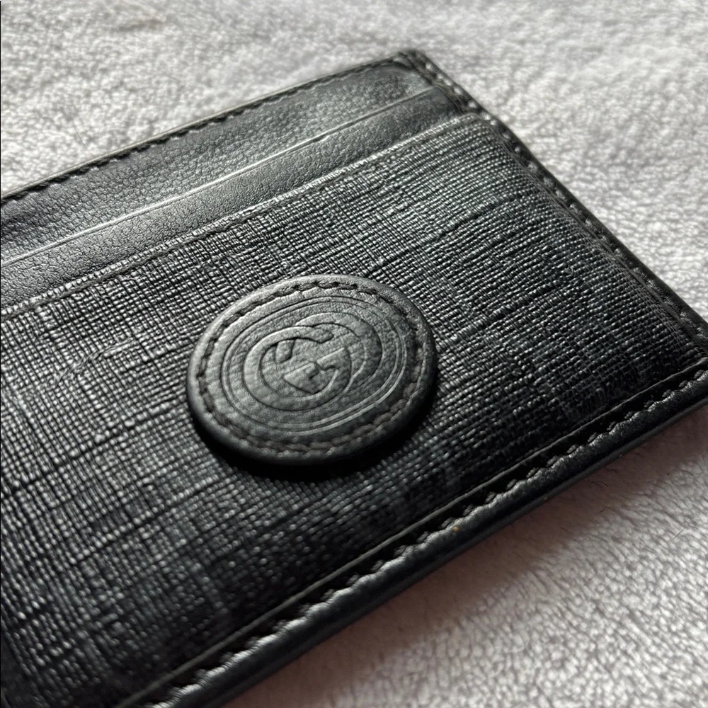 Gucci Card Case with Interlocking G in black GG Supreme canvas